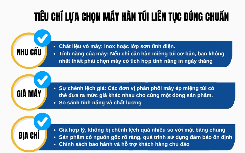 Tiêu chí lựa chọn máy hàn túi liên tục đúng chuẩn